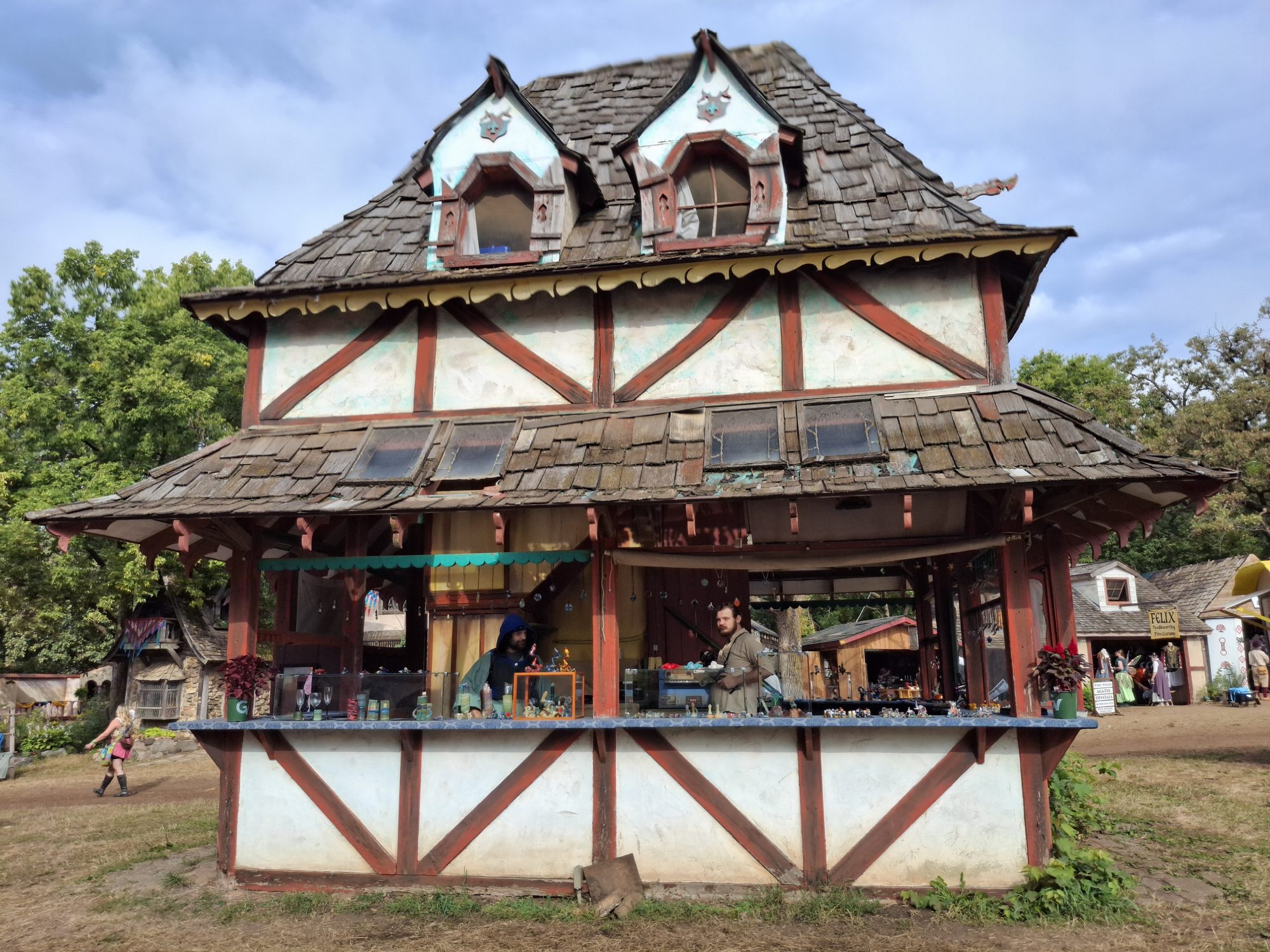 The Friendly Fire booth building at the festival